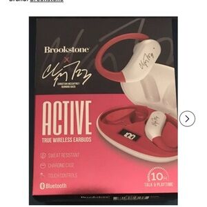 Brookstone Active True Wireless Earbuds‎ - Red and White